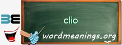 WordMeaning blackboard for clio